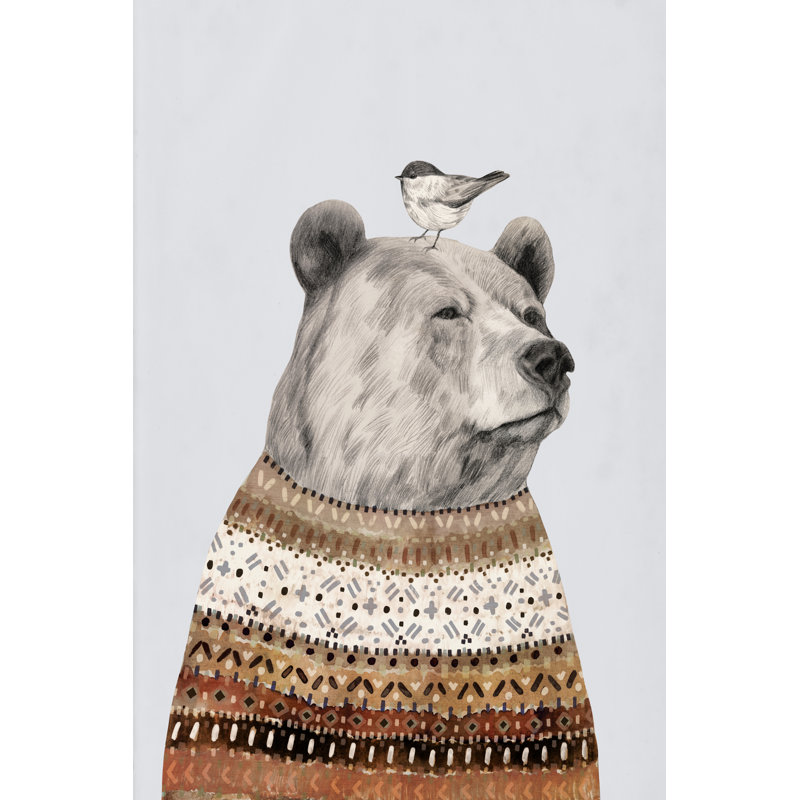 Fair Isle Bear I, 30cm H x 20cm W