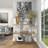 Metal 2 Shelf Gold Console Table with Clear Glass Top and Acrylic Legs