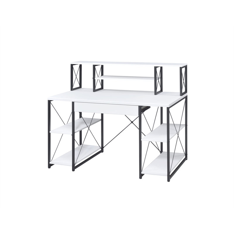 Amiel All Purpose White Finish Writing Desk (Not Including Office Chair), White