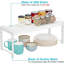 Organisateurs de tablettes d'armoires de cuisine de 15,5 à 25,5 pouces, organisateur de tablettes de comptoir de cuisine réglables, ensemble de 3 tablettes de rangement de comptoir extensibles, conception empilable, 30 lb robuste, économiseur d'espace