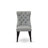7 Piece Dining Table Set Contains a 48" Round Table with Pedestal and 6 Light Gray Polyester fabric Upholstered Chairs, Sand Blasted Black-1080661823-1080661821