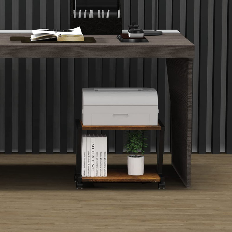 Support pour imprimante de bureau Retro, Brun rustique