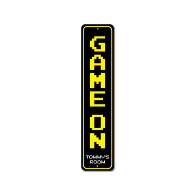 Game On Vertical Custom Aluminum Sign