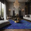 Tapis bleu soyeux et moelleux-1756335799