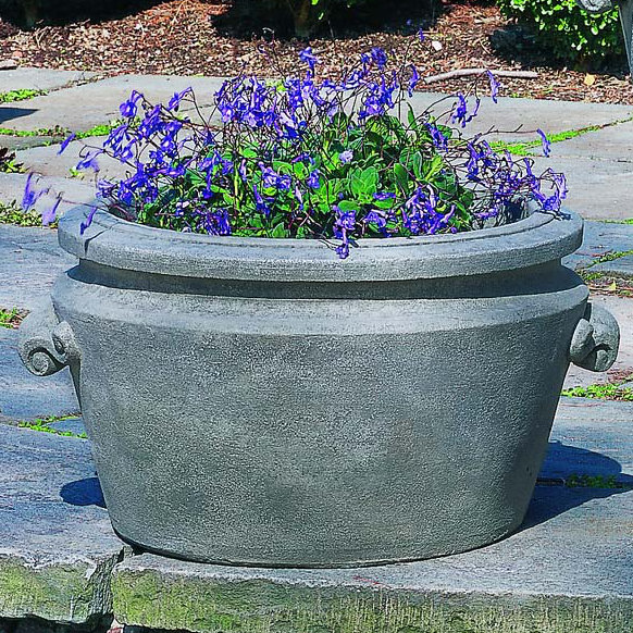 Scroll Handle Handmade Planter, Graystone