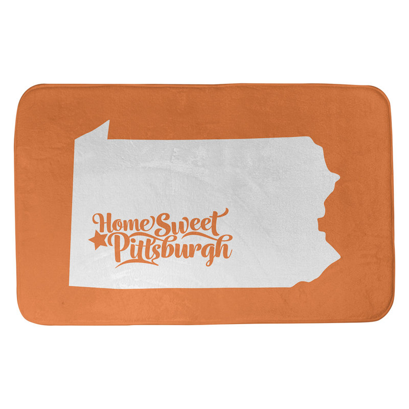 Tapis pour salle de bain pittsburgh pennsylvanie, l 17 po x L 21 po, Orange