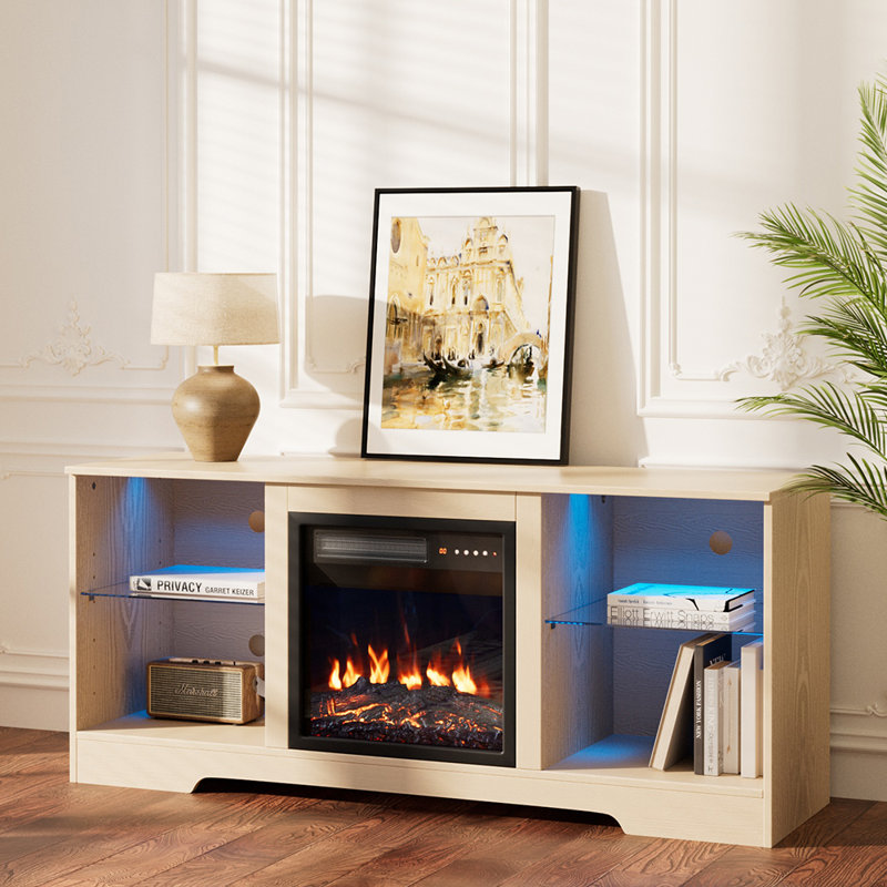 Belfry Heating 145.03cm W Black Electric Fireplace