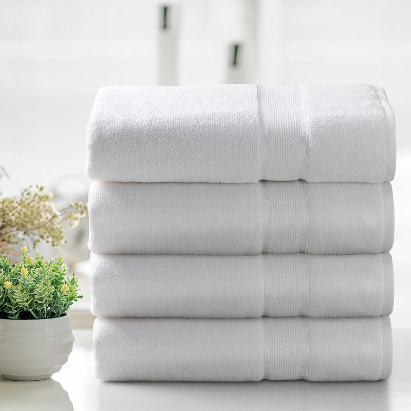 Ensemble de draps de bain en coton 2 pièces Kathy Ireland, 4, Blanc