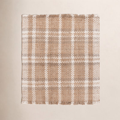Hand-Woven Plaid Jute Rug