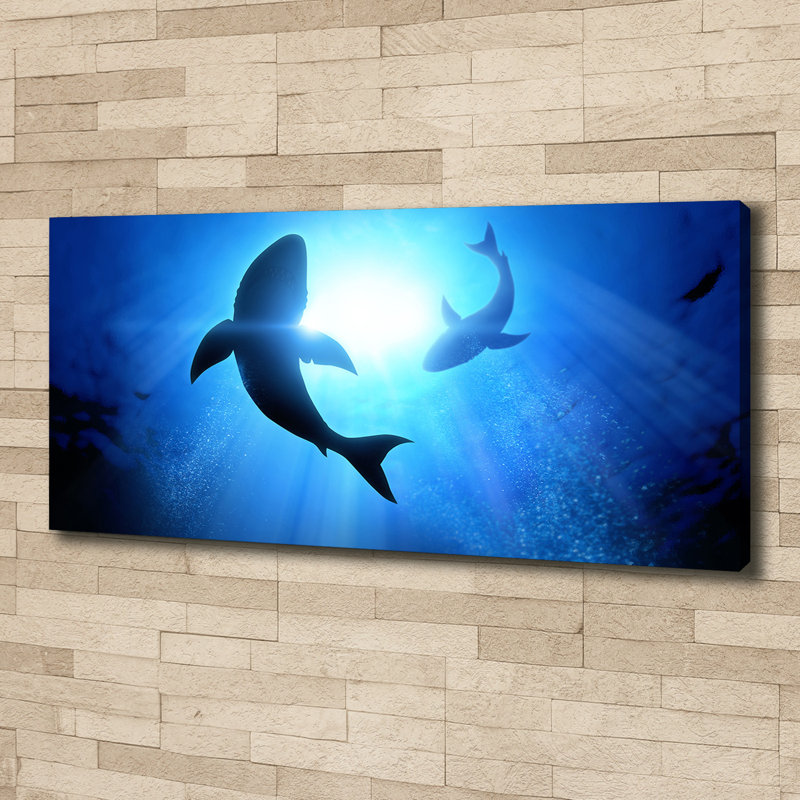 Two Sharks - Wrapped Canvas Print
