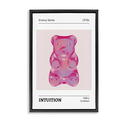 Intuition Phrase Candy Bear Floating Frame, design by LSR Design Studio