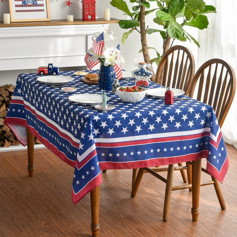 Haf Patriotic Memorial Day Independence Day American Flag Tablecloth For Party Picnic Dinner Decor - (60” X 120”) Size