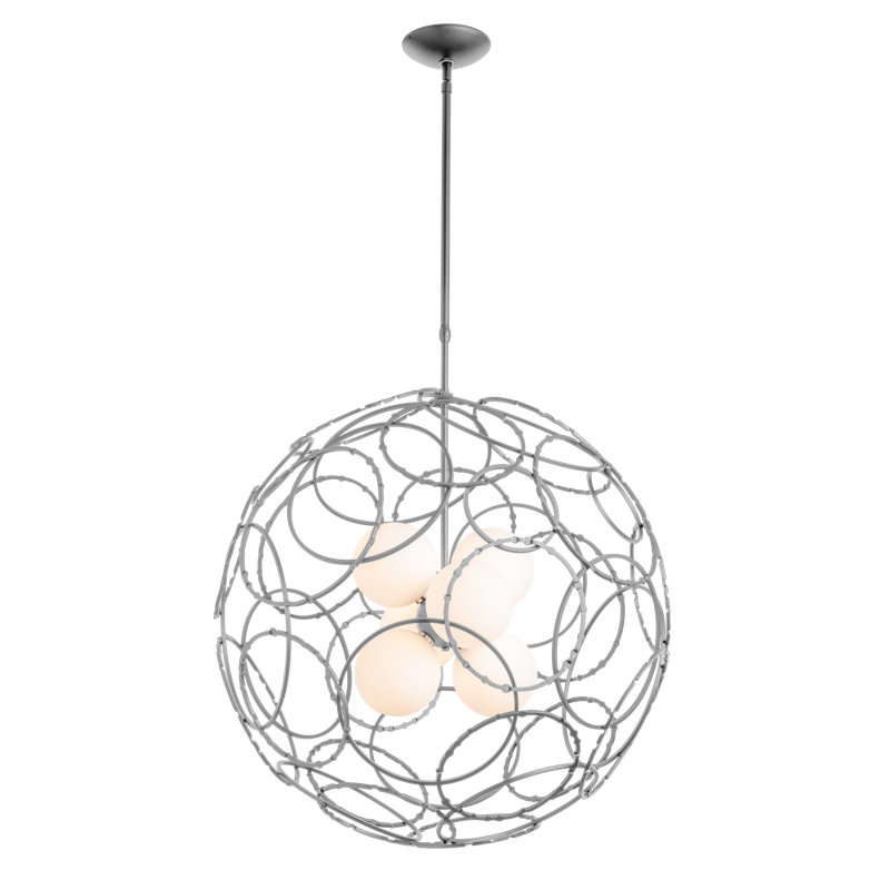 Olympus 6 - Light Unique/Statement Globe Chandelier, 54.6" H x 31" W x 31" D, Vintage Platinum