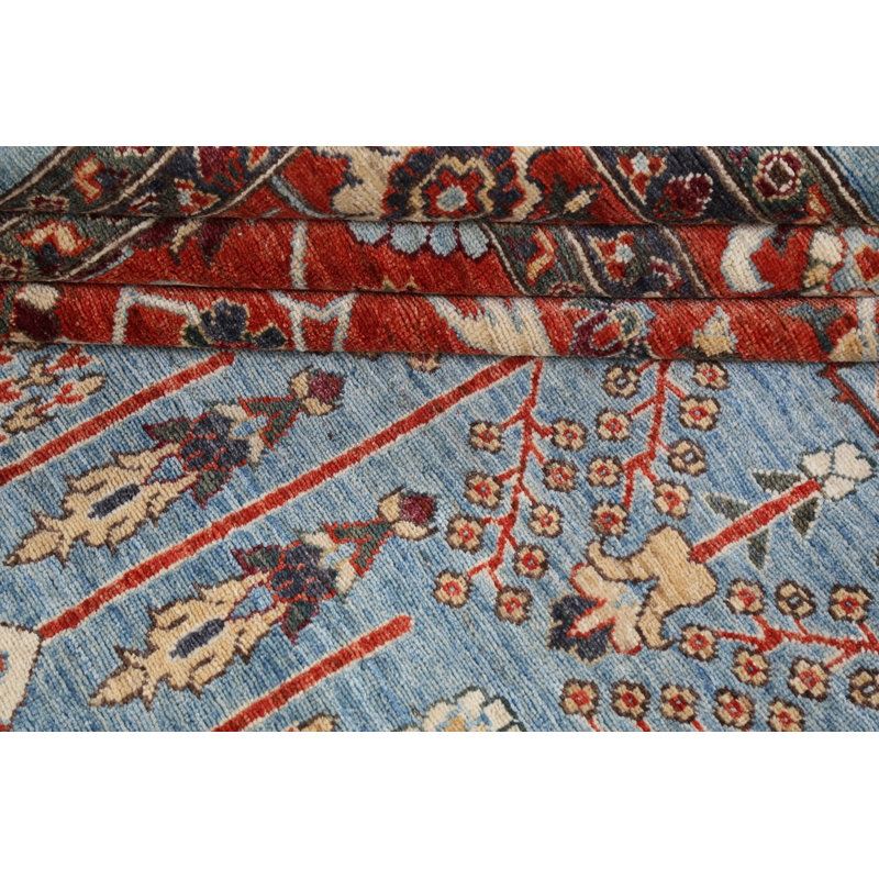 Tapis oriental Heriz Serapi à teinture végétale noué à la main 10 x 14