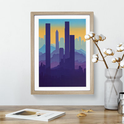A Serene City Skyline No.5 Abstract 1 Piece Single Picture Frame Painting