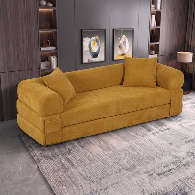 Grand canapé-lit convertible 3-en-1 grand lit, sans lit, futon, canapé-lit pliable avec poches de rangement, compression dans une boîte