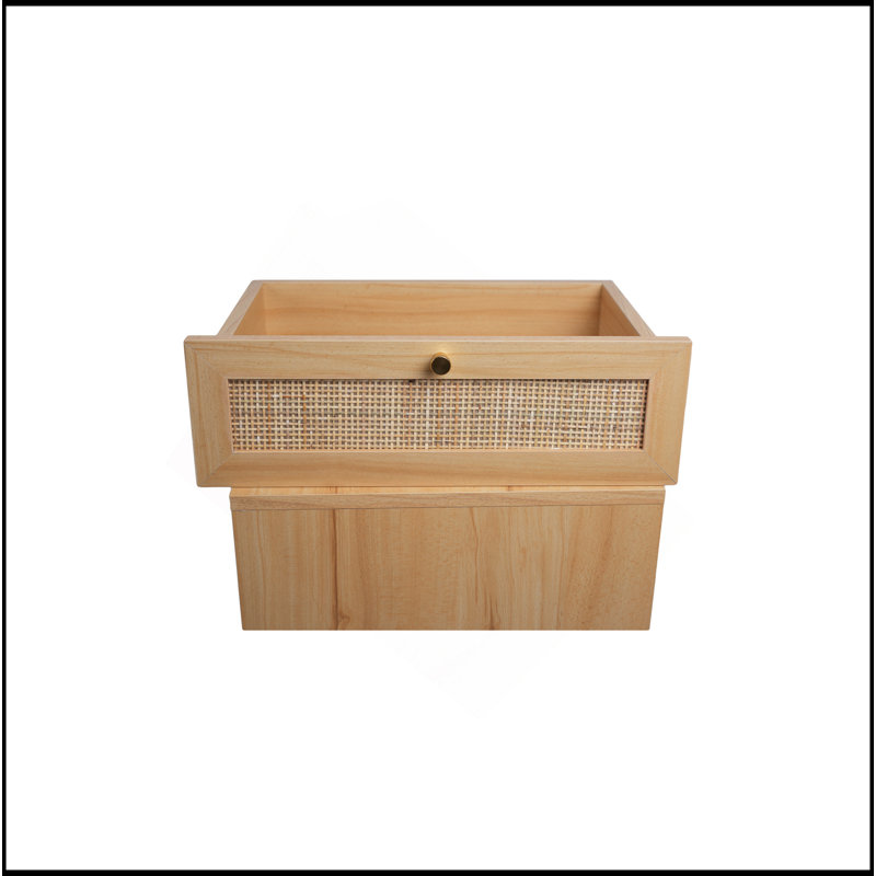 Woven 2 Drawers, Nightstand, Four High Legs