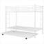 Lit superposé simple au-dessus de simple pour trois petites chambres à coucher Structure en métal blanc doux avec lit gigogne