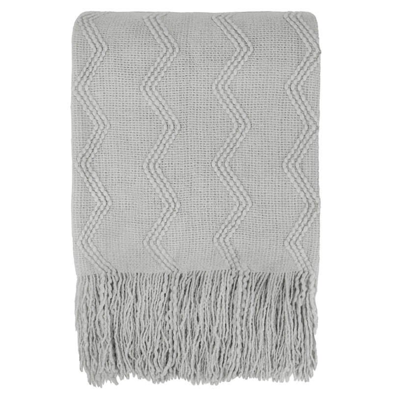 Jeté doux pour canapé, rose clair, 50 x 60, Zig Zag, Lit simple, Vert émeraude
