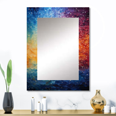 Coloré ciel Photo Ethereal Illusion III - grand miroir mural, miroir décoratif traditionnel, impression d'art en métal