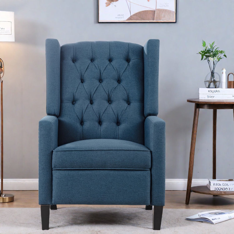 Fauteuils inclinables en polyester durable, conception à oreilles compactes, idéal pour les maisons modernes