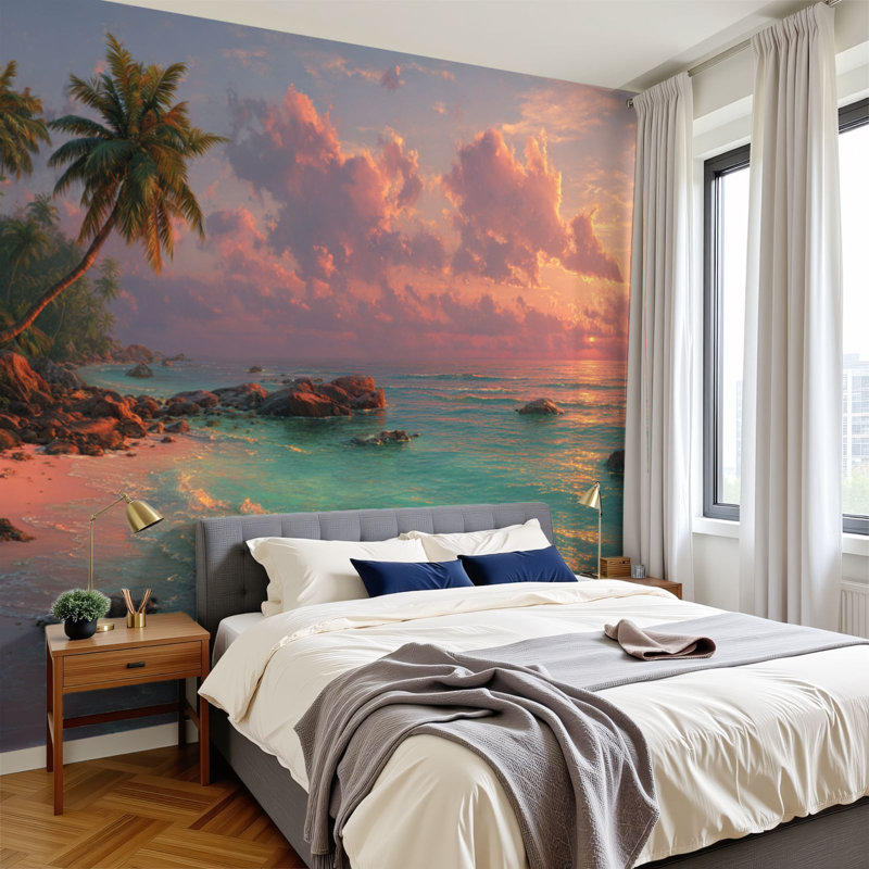 Papier peint auto-adhésif Sunset Beach, L 144 po x l 100 po