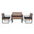 4-Piece Patio Furniture Set Outdoor Balcony Porch Garden Backyard Lawn Furniture Acacia Wood Table Top, Morden Black And Light Brown, Outdoor Patio Sofa Outdoor Set-485617390