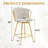 24.5" Modern Braided Velvet Woven Rope Bar Stool for Kitchen Island-132050573