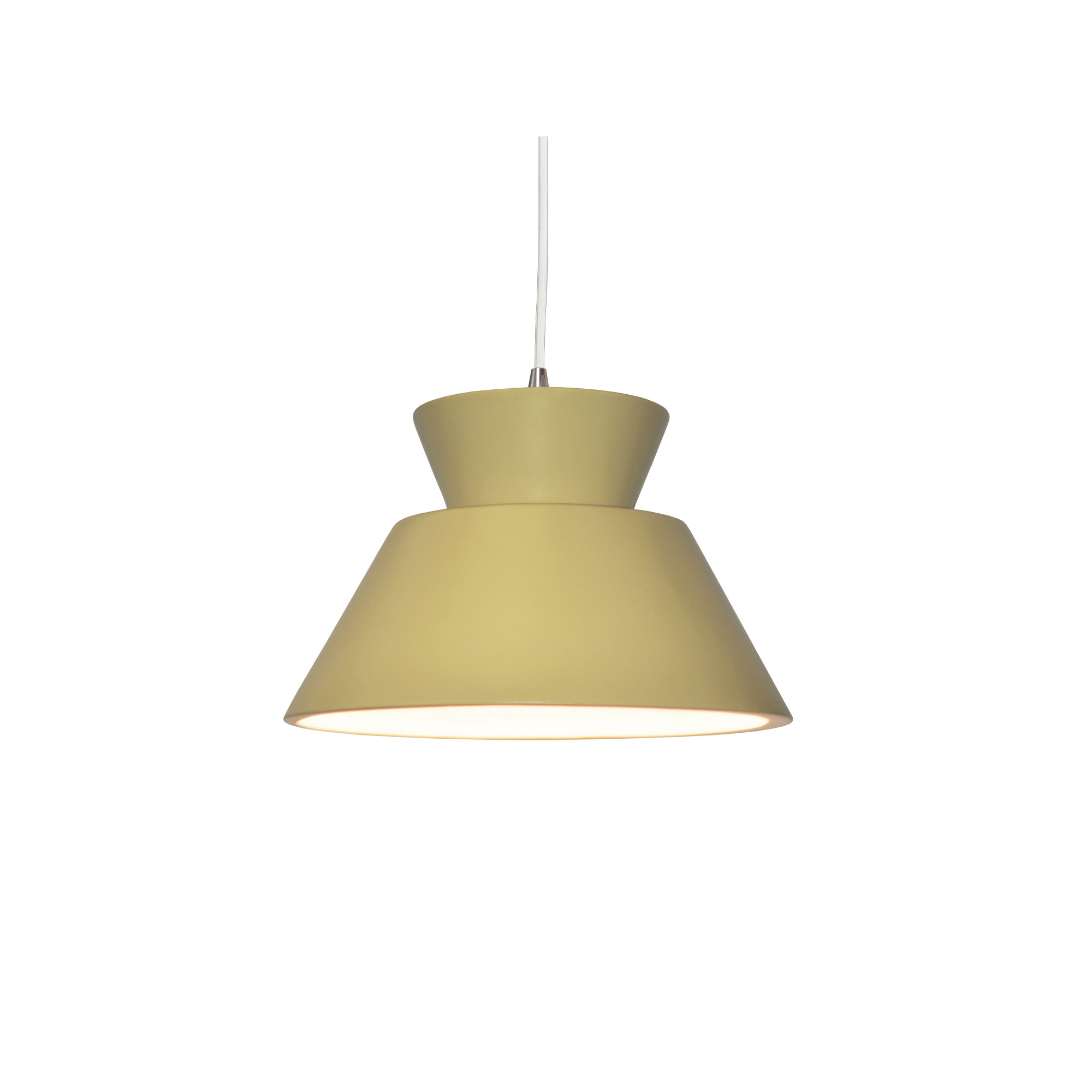 Logan 1 - Light Single Geometric LED Pendant, Incandescent, Muted Yellow, Polished Chrome
