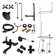 Kingston Brass Vintage Three-Handle 2-Hole Tub Wall Mount Clawfoot Tub Faucet Package with Shower Enclosure and Hand Shower