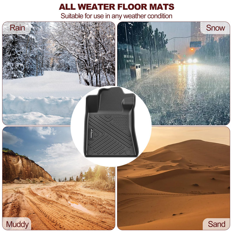 Tapis de sol sur mesure pour la berline Corolla de 2014 à 2019 de la Corolla - doublure imperméable antidérapante en TPE robuste toutes saisons - ensemble complet - noir