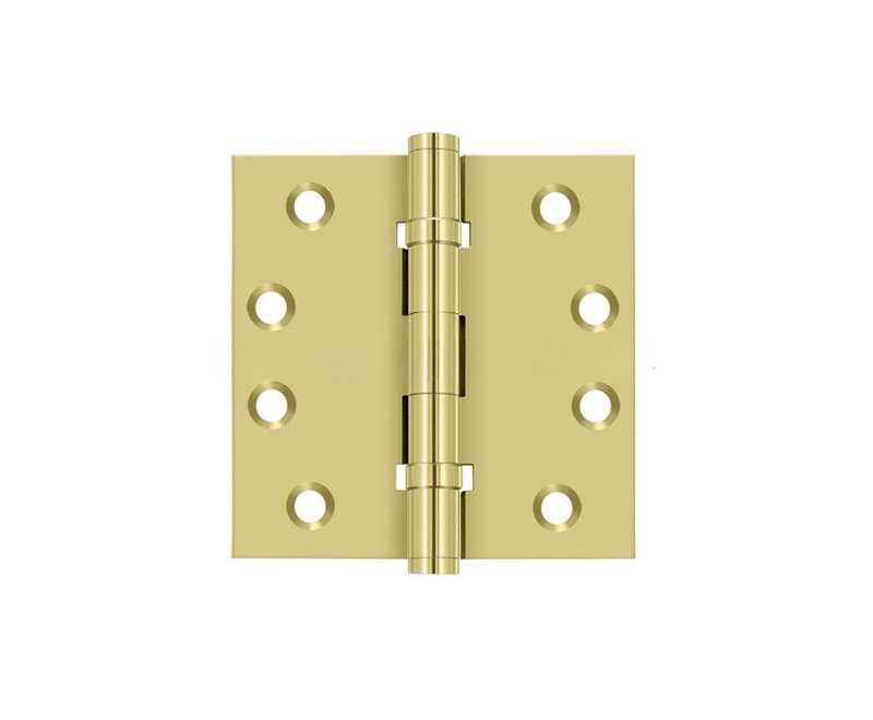 Charnières carrées, roulement à billes 4 po x 4 po Deltana DSB4B3 en laiton poli, Laiton poli