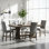 Ensemble de table de salle à manger extensible avec 6 chaises rembourrées