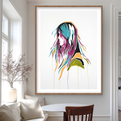 Graffiti Street Art Woman - Pop Art Framed Print for Decor