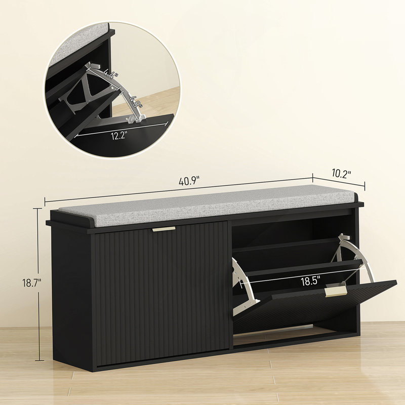 Banc d'entrée, armoire à chaussures, banc de rangement pour chaussures