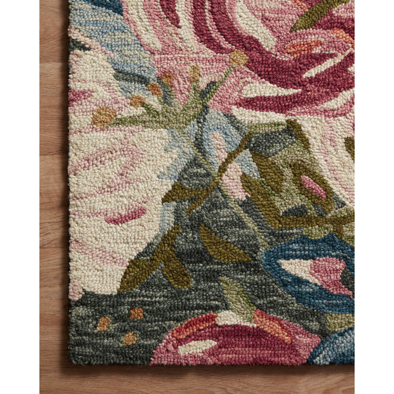Ocasio Hand Hooked Wool Floral Indoor Rug, null