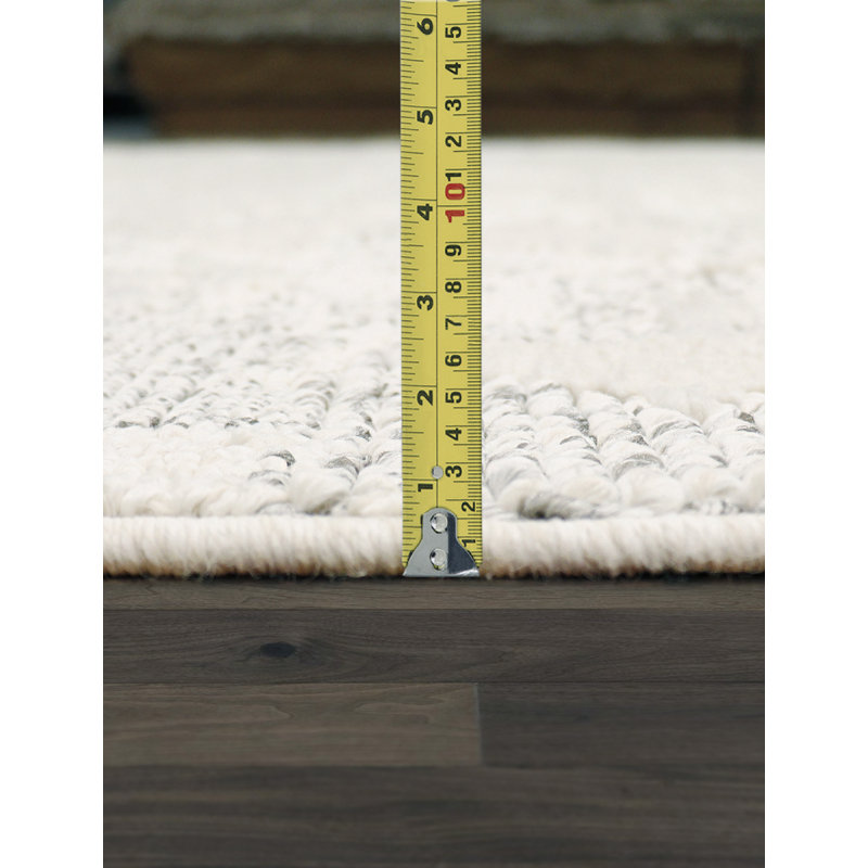 Sutton Polypropylene Ivory/Grey Area Rug, Rectangle 8' 0" X 10' 0"
