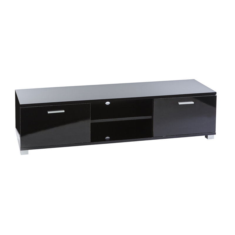 Black Gloss TV Stand Cabinet with Storage for TVs up to 60", Black