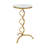 Middlet Metal Quatrefoil Design Side End Copper Gold Accent Table with Mirrored Glass Top
