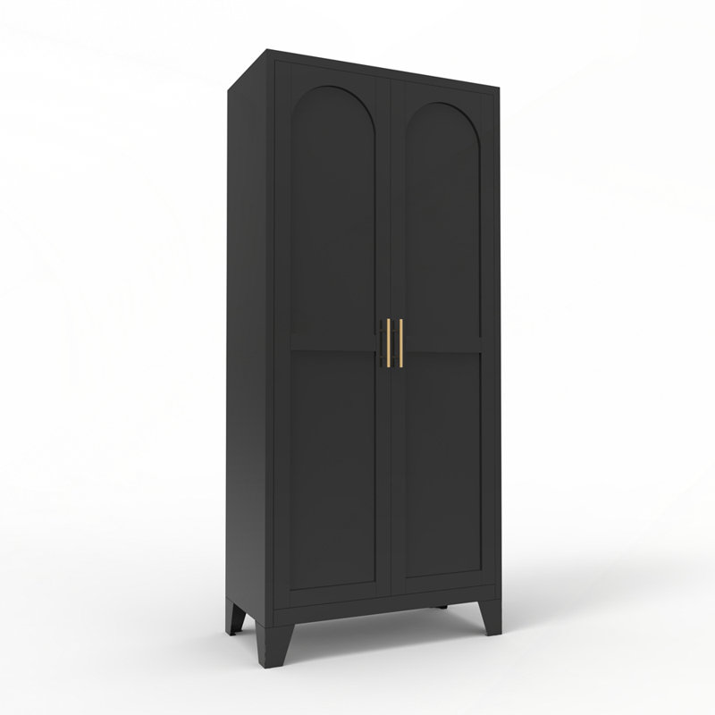 Durable Steel Storage Cabinet with Adjustable Shelves for Home and Office, Black