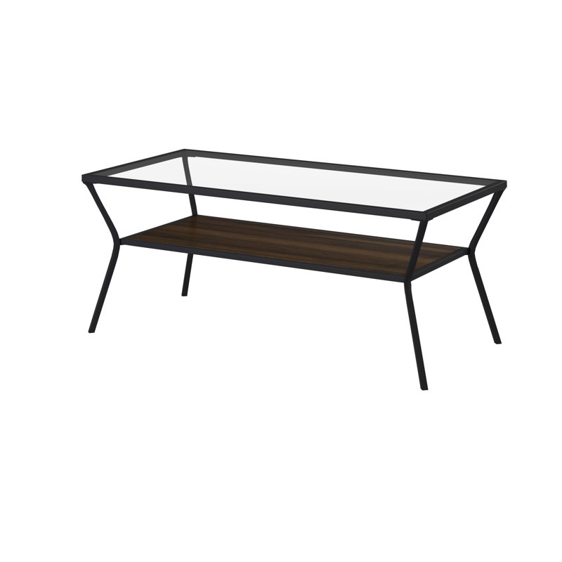 Rahway Coffee Table with Storage, Dark Walnut