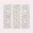 White Wooden Floral Handmade Intricately Carved Home Wall Decor, Set of 3 12"W, 36"H