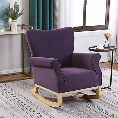 Chaise berçante à haut dossier, chaise de chambre de bébé, chaise berçante confortable et fauteuil à haut dossier moderne