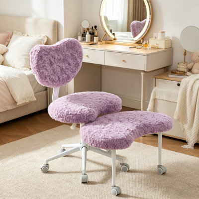 Fauteuil de méditation artificiel à poils de lapin plus, fauteuil à pieds croisés avec roulettes, fauteuil TDAH, fauteuil de bureau Criss