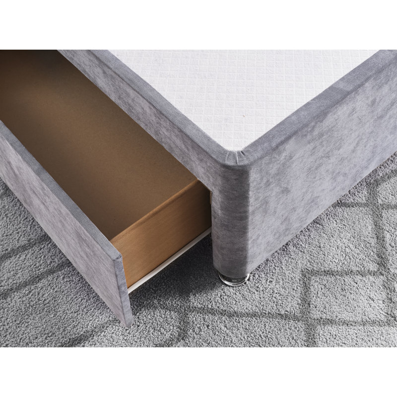 Naples Divan Bed Base, Double (4'6), Silver, No Drawers