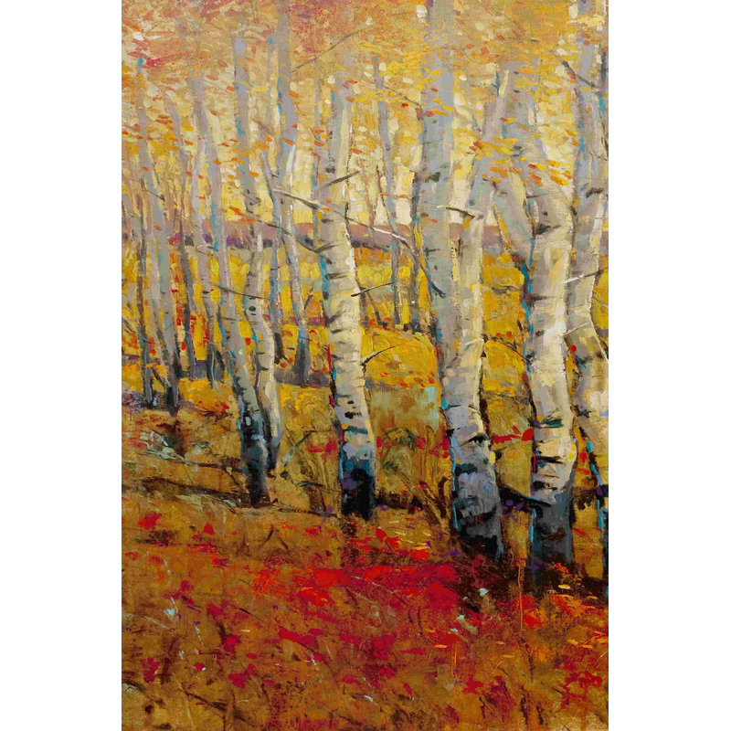 Forêt de bouleaux vive I, H 18 po x l 12 po