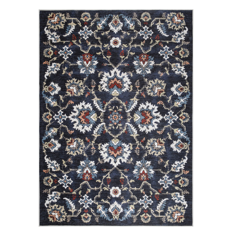 Tapis rectangulaire Rhodella avec envers antidérapant, Rectangle 5 pi x 7 pi 1 po