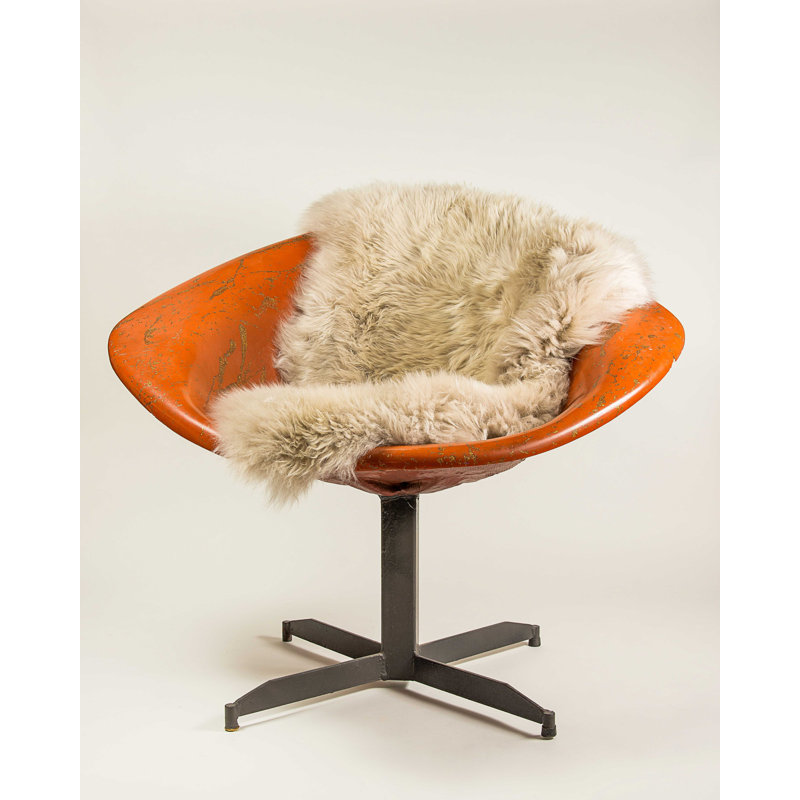 Tapis beige en peau de mouton Ameena