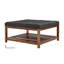 Grande table basse avec repose-pieds capitonné carré avec tablette de rangement - capacité 400 LBS