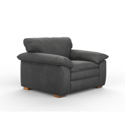 Boulder 52" Deeper and Wider 100% Full Top Grain Leather Chair and a Half